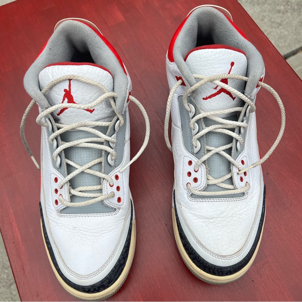 Nike Air Jordan White and Red Sneakers. Men’s size 10. Do not have insole.